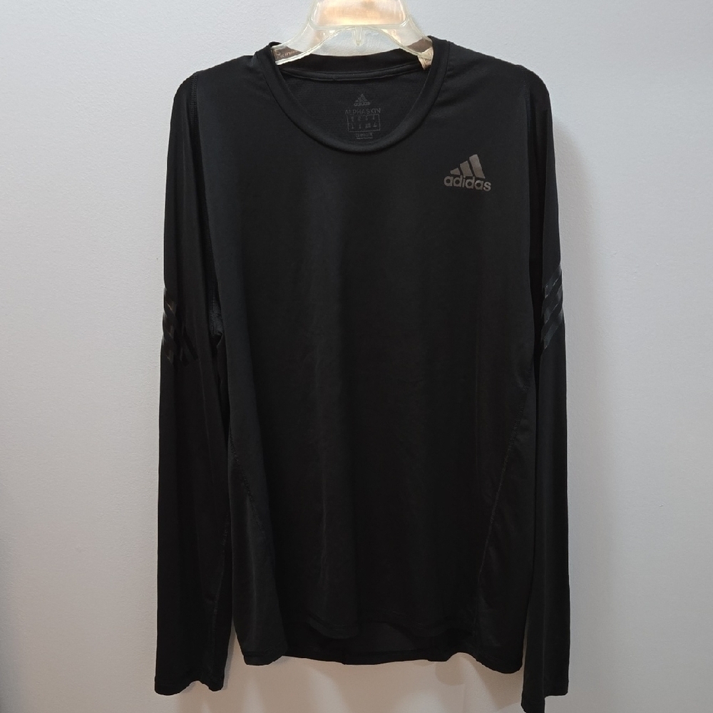Adidas Men's Alphaskin Climalite Black Long Sleeve Tee XL